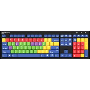 Logickeyboard Kids Learning Board • Teaching Vowels and Consonants, and Lowercase vs Capital Letters • for School and Private use • Two Built-in USB Ports • Plug-and-Play with Windows 7-11