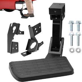 Rear Bed Step Fit for 1999-2016 Ford F250 F350 F450 Super Duty Bed Step Retractable Bumper Tailgate Step, Folding Truck Tailgate Step 75303-01A