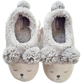 HALLUCI Women's Sheep Style Cozy Fleece Memory Foam House Trick Treat Halloween Slippers