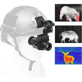 BINOCK BTI10 Helmet Thermal Imaging Goggles, 15 mm Lens, 384x288 Matrix, 800m Person Recognition, 1500m Car Recognition Night Vision monoculars for Camping Wildlife Observation