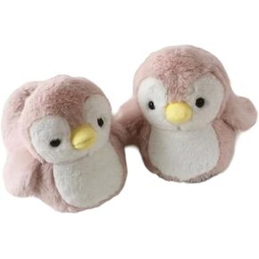 Cute Penguin Cotton Furry Slippers Animal Stuff Winter Home Slippers Cozy Fluffy Indoor House Shoes for Living Room Bedroom