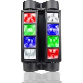 بيتوبر مصابيح ديسكو دي جيه لاضواء المسرح بتصميم عنكبوت صغير ورؤوس متحركة واضاءة LED RGBW DMX512 تعمل بالصوت، اضاءة عالية الطاقة رائعة للغاية للحفلات والنوادي والمنزل