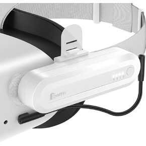 Battery Pack for VR Headsets, 5000mAh Head Strap Battery Pack Compatible with Oculus/Meta Quest 2, Extend VR Playtime by 2-4 Hours, Lightweight VR Extend Power Accessories, Safe and Easy to Install
