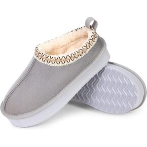 SNOWDROP Women'S Platform Slippers, Thick Sole Short Ankle Boots, Cozy Fluffy Plush Lining, Indoor Outdoor Non-Slip House Shoes