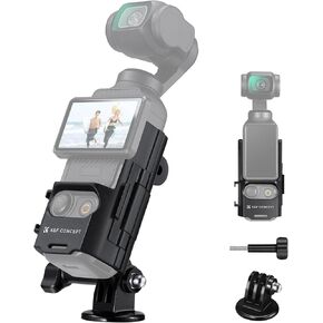 K&F Concept Expansion Adapter Mount Compatible with DJI Osmo Pocket 3, Extended Mounting Bracket Frame with Cold Shoe Mount/ 1/4" Screw Hole, Fit Action Camera Port