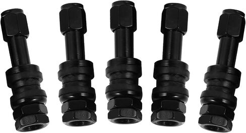 TR33E/VS33 Black Tubeless Metal Clamp-in Valve Stems, 0.453 inch/11.3mm+0.4mm, Length 33mm, Aluminum Alloy, Pack of 5 in Saudi Arabia