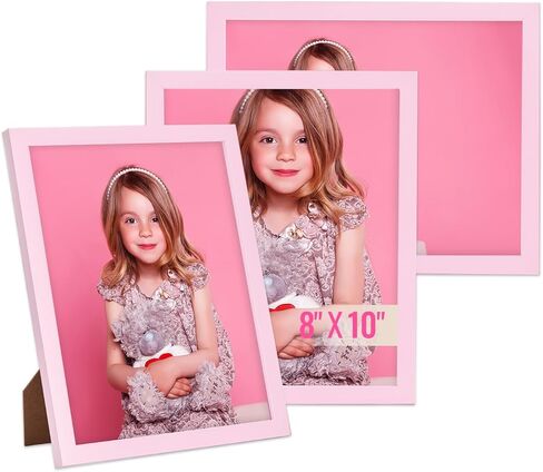 TWING 8x10 Pink Picture Frames Set of 3,Tabletop Photo Frames with Mat for Gallery Wall Decor, Hanging Horizontal/Vertical Display in Saudi Arabia