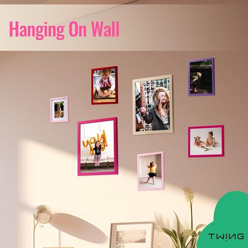 TWING 8x10 Pink Picture Frames Set of 3,Tabletop Photo Frames with Mat for Gallery Wall Decor, Hanging Horizontal/Vertical Display in Saudi Arabia