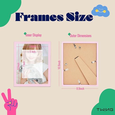 TWING 8x10 Pink Picture Frames Set of 3,Tabletop Photo Frames with Mat for Gallery Wall Decor, Hanging Horizontal/Vertical Display in Saudi Arabia