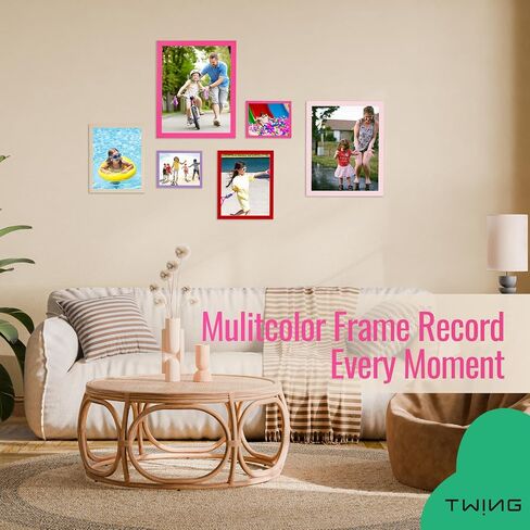 TWING 8x10 Pink Picture Frames Set of 3,Tabletop Photo Frames with Mat for Gallery Wall Decor, Hanging Horizontal/Vertical Display in Saudi Arabia