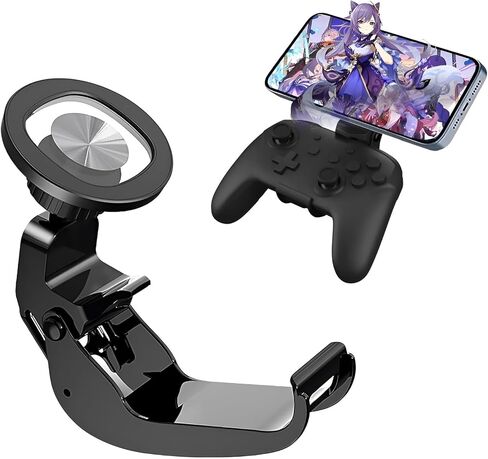 PS5 Controller Phone Mount – Adjustable Mobile Phone Holder Clip for Playstation 5 Dualsense, Magnetic Gaming Clip for iPhone & Android – Ergonomic Design, Ultra-Strong Magnets, 360° Rotation – Black in Saudi Arabia
