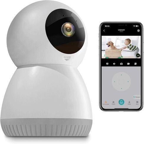 WiFi Indoor Security Camera, Pet Camera with Phone APP, Pan/Tilt Wireless Cameras for Home Security 360, Smart Camera with Motion Detection, 2-Way Audio, Siren,Work with Alexa (not SD Card) in Saudi Arabia