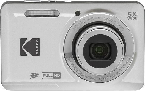 Kodak PIXPRO FZ55 Friendly Zoom Digital Camera, Silver Bundle with 32GB Memory Card, Camera Bag, Tripod, Photo Editing Software, Card Reader in Saudi Arabia
