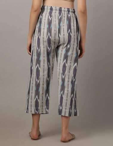 The Mom Store Women's Maternity Bottoms | Cotton | Maternity Ikat Pants | Pre and Post Pregnancy | Comfortable | Prussian XX-Large Multicolour in Saudi Arabia
