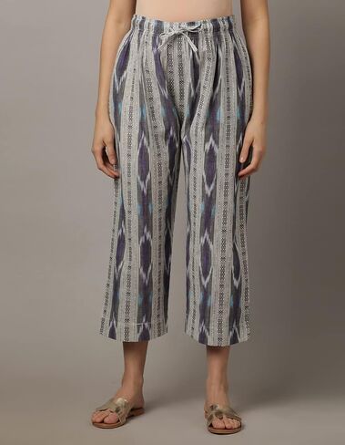 The Mom Store Women's Maternity Bottoms | Cotton | Maternity Ikat Pants | Pre and Post Pregnancy | Comfortable | Prussian XX-Large Multicolour in Saudi Arabia