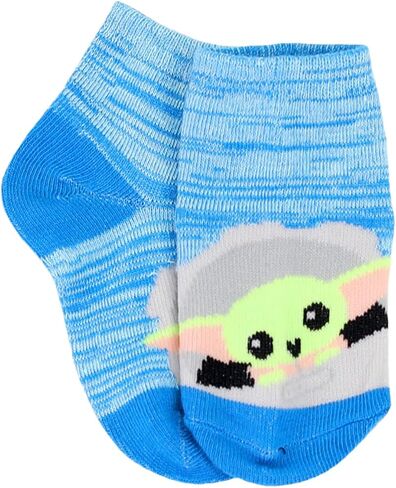 STAR WARS Toddler Boy's 5 Pack The Mandalorian Baby Yoda Quarter Socks, Bright Blue, 2-4T in Saudi Arabia