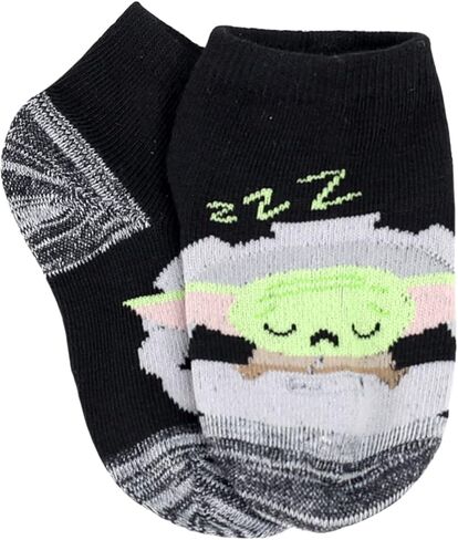 STAR WARS Toddler Boy's 5 Pack The Mandalorian Baby Yoda Quarter Socks, Bright Blue, 2-4T in Saudi Arabia