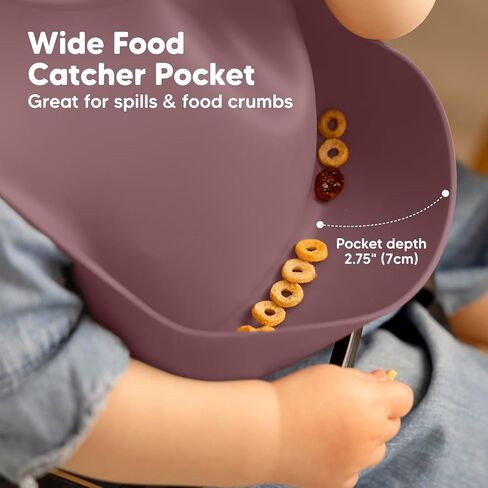 مرايل سيليكون للأطفال وألواح شفط من KeaBabies مكونة من قطعتين - مريلة سيليكون مقاومة للماء وسهلة المسح للأطفال - 3 عبوات من أطباق الأطفال المقسمة من السيليكون بنسبة 100% مع شفط، ألواح خالية من مادة BPA in Kuwait