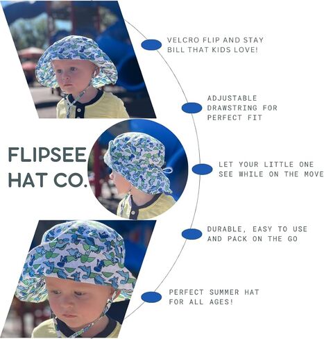 FLIP & STAY BRIM Bucket Hat for Baby Toddler & Kids | Summer Sun UPF 50+ Protection Boys & Girls | Beach Girl Swim Boy Gift in Saudi Arabia