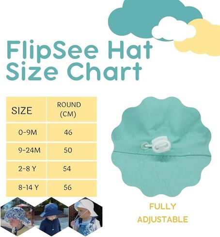 FLIP & STAY BRIM Bucket Hat for Baby Toddler & Kids | Summer Sun UPF 50+ Protection Boys & Girls | Beach Girl Swim Boy Gift in Saudi Arabia