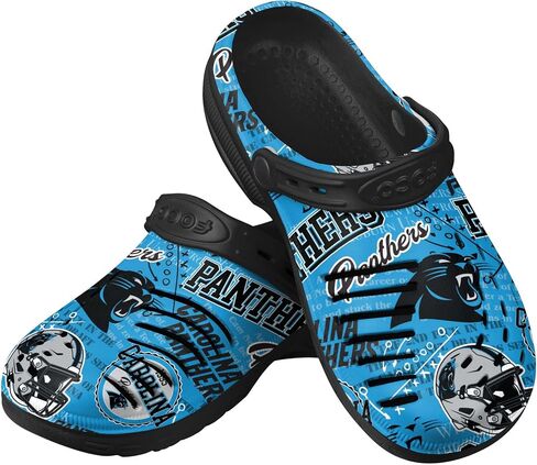 FOCO Men's NFL Logo Garden Water Sandals Shoes Slipper Clogs with Strap, Team Stripe, 13-14 in Saudi Arabia