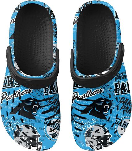 FOCO Men's NFL Logo Garden Water Sandals Shoes Slipper Clogs with Strap, Team Stripe, 13-14 in Saudi Arabia