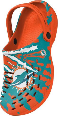 FOCO Men's NFL Logo Garden Water Sandals Shoes Slipper Clogs with Strap, Team Stripe, 13-14 in Saudi Arabia