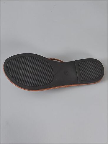 GORGLITTER Women's Braided Strap Thong Flats Open Toe Flip Flops Pu Leather Slide Sandals in Saudi Arabia
