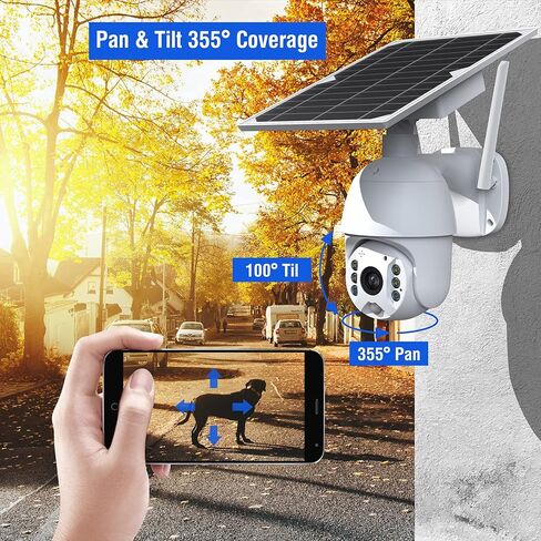 Security Cameras Wireless Outdoor Solar Battery Powered, WiFi Wireless Security Camera 1080P, 15600mAh Battery Capacity, Motion Detection, Color Night Vision,2-Way Audio, Cloud/SD Slot in Kuwait