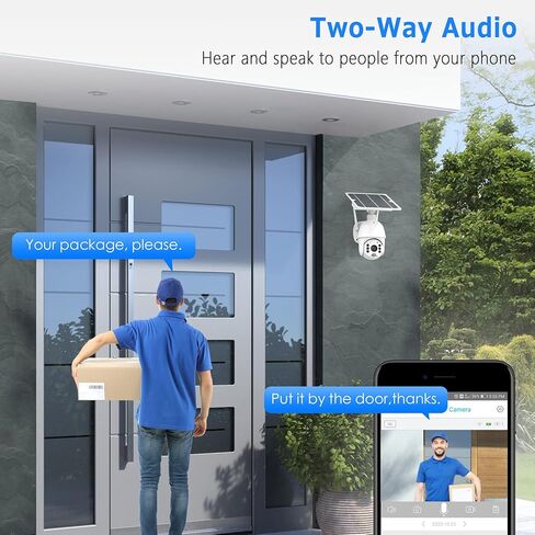 Security Cameras Wireless Outdoor Solar Battery Powered, WiFi Wireless Security Camera 1080P, 15600mAh Battery Capacity, Motion Detection, Color Night Vision,2-Way Audio, Cloud/SD Slot in Kuwait