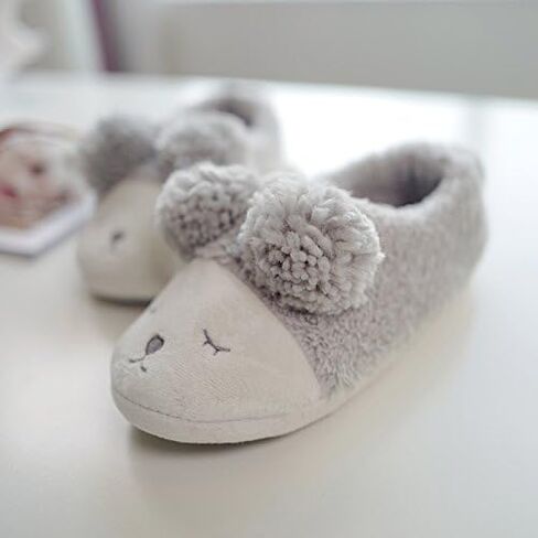 HALLUCI Women's Sheep Style Cozy Fleece Memory Foam House Trick Treat Halloween Slippers in Saudi Arabia