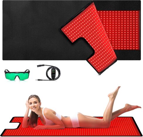 Red Light Therapy for Body, 31" * 11" Red Light Therapy Pad, Dual Chip Grade 360 LEDs 660nm & 850nm Infrared Light Therapy for Body Back Waist Shoulder Knee Joint Pain Relief, Gift for Women Men in Saudi Arabia