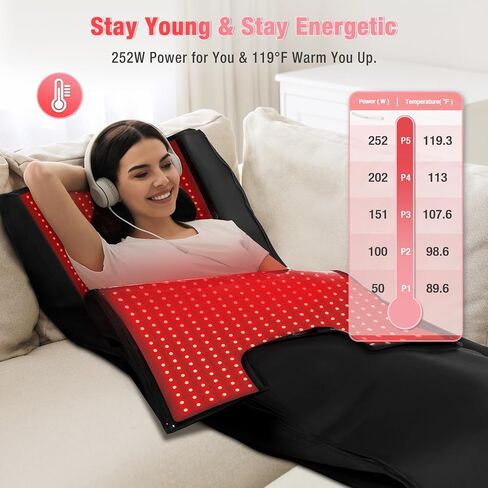 Red Light Therapy for Body, 31" * 11" Red Light Therapy Pad, Dual Chip Grade 360 LEDs 660nm & 850nm Infrared Light Therapy for Body Back Waist Shoulder Knee Joint Pain Relief, Gift for Women Men in Saudi Arabia