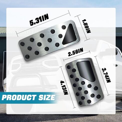 Accelerator Gas and Brake Pedal Covers, No Drilling Non- Slip Aluminum Alloy Pedal Cover Replacement Kit, Universal Car Accessories Fits Automatic Transmission Car, Truck, SUV (Black) in Saudi Arabia
