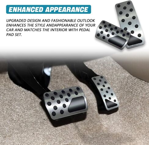 Accelerator Gas and Brake Pedal Covers, No Drilling Non- Slip Aluminum Alloy Pedal Cover Replacement Kit, Universal Car Accessories Fits Automatic Transmission Car, Truck, SUV (Black) in Saudi Arabia