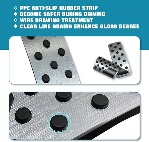 Accelerator Gas and Brake Pedal Covers, No Drilling Non- Slip Aluminum Alloy Pedal Cover Replacement Kit, Universal Car Accessories Fits Automatic Transmission Car, Truck, SUV (Black) in Saudi Arabia