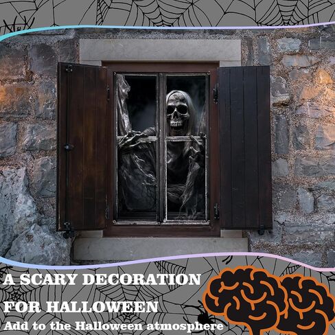 47.3 X 31.5 Inches Halloween Decoration Horror Halloween Curtain Scary Halloween Window Poster Decorations for Window Door,Halloween Party Decorations Indoor Outdoor in Saudi Arabia