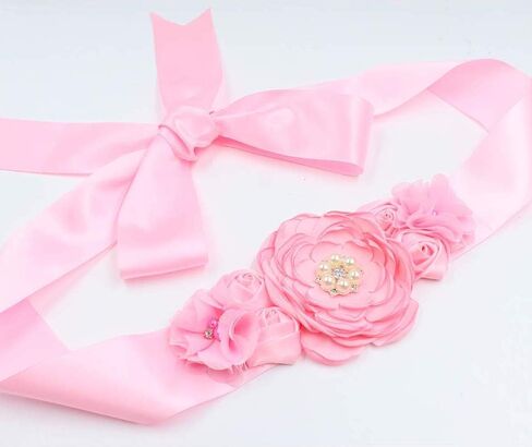 Bienvenue Baby™ - Satin Maternity Sash Belt With Rhinestones, For Baby Shower, Maternity Photoshoot, Gender Reveal ... in Saudi Arabia