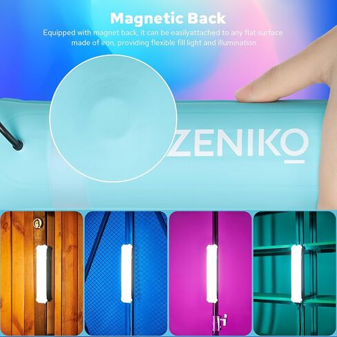 OT80R 15W RGB ضوء أنبوبي قابل للنفخ، محمول باليد LED ضوء الرياح للتصوير الفوتوغرافي والتخييم ومدونات الفيديو، ضوء أنبوب هواء RGB مغناطيسي، CRI>96، 3000K إلى 6500K، 6 FX Model in Kuwait