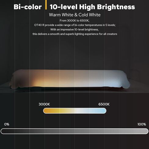 OT80R 15W RGB ضوء أنبوبي قابل للنفخ، محمول باليد LED ضوء الرياح للتصوير الفوتوغرافي والتخييم ومدونات الفيديو، ضوء أنبوب هواء RGB مغناطيسي، CRI>96، 3000K إلى 6500K، 6 FX Model in Kuwait