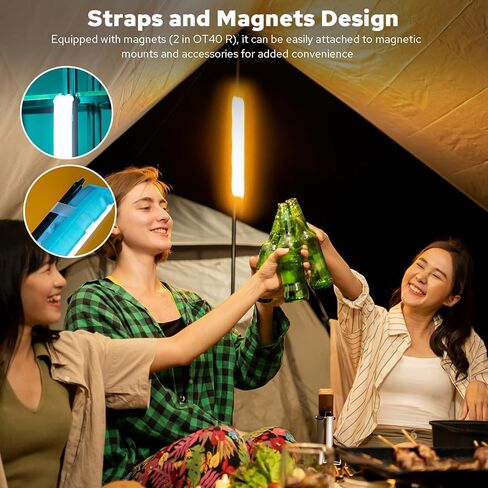 OT80R 15W RGB ضوء أنبوبي قابل للنفخ، محمول باليد LED ضوء الرياح للتصوير الفوتوغرافي والتخييم ومدونات الفيديو، ضوء أنبوب هواء RGB مغناطيسي، CRI>96، 3000K إلى 6500K، 6 FX Model in Kuwait