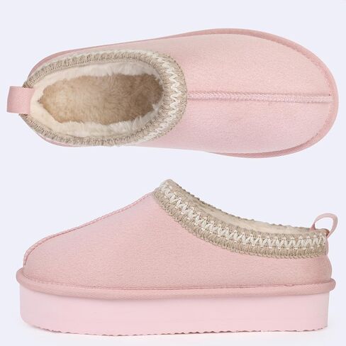 SNOWDROP Women'S Platform Slippers, Thick Sole Short Ankle Boots, Cozy Fluffy Plush Lining, Indoor Outdoor Non-Slip House Shoes in Saudi Arabia