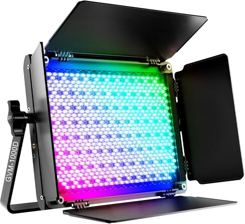 GVM 1000D RGB Led Video Light، طقم إضاءة تصوير فوتوغرافي 45 وات مع تحكم بلوتوث، طقم إضاءة فيديو بالألوان الكاملة مع 18 مشهدًا قابلاً للتطبيق، لوحة إضاءة LED لتصوير الفيديو in Saudi Arabia