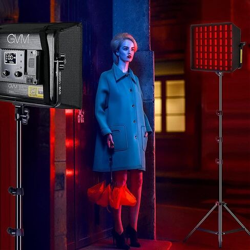 GVM 1000D RGB Led Video Light، طقم إضاءة تصوير فوتوغرافي 45 وات مع تحكم بلوتوث، طقم إضاءة فيديو بالألوان الكاملة مع 18 مشهدًا قابلاً للتطبيق، لوحة إضاءة LED لتصوير الفيديو in Saudi Arabia