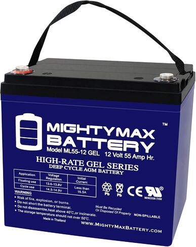 Mighty Max Battery ML75-12GEL -12 Volt 75 AH, Gel Type, Internal Thread (INT) Terminal, Rechargeable SLA AGM Battery in Saudi Arabia