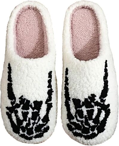 Slippers Winter Womens Mens Fluffy plush slippers Cute Cartoon House Slippers Cuddly Warm shoes Indoor Outdoor Girls Women horror slippers fun slippers in Kuwait
