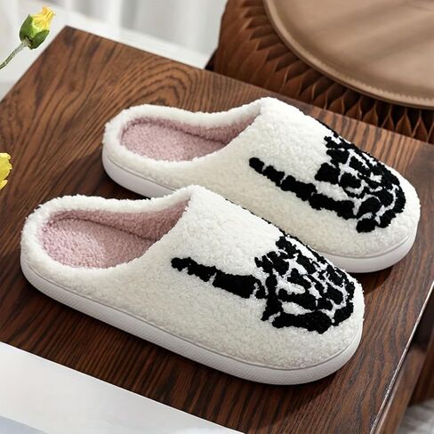 Slippers Winter Womens Mens Fluffy plush slippers Cute Cartoon House Slippers Cuddly Warm shoes Indoor Outdoor Girls Women horror slippers fun slippers in Kuwait