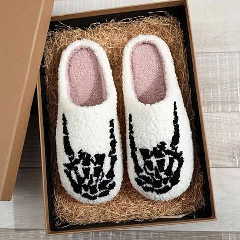Slippers Winter Womens Mens Fluffy plush slippers Cute Cartoon House Slippers Cuddly Warm shoes Indoor Outdoor Girls Women horror slippers fun slippers in Kuwait