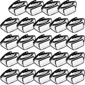 24 Pcs Fanny Packs Clear Fanny Pack for Women Men Waist Pack Stadium Approved Transparent Bag Waterproof Clear Purse Adjustable Belt Bag for Festival, Games, Travel, Concerts(Gray, Black, White, Pink) in Saudi Arabia