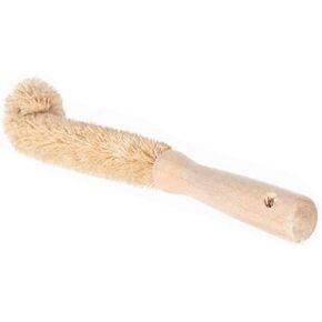 1PCS 24.5cm/9.6'' Hangable Coconut Fibre Bottle Cleaning Brush with Wooden Handle Cup Pot Brush Scrubber Washing Brush for Glass Decanter Feeding-Bottle Winebottle